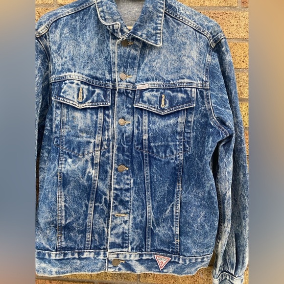 Vintage 1986 Georges Marciano For Guess Denim Jacket Men's Acid Wash Jean Medium - Picture 5 of 10